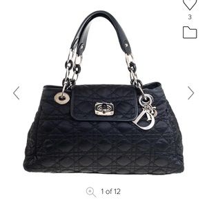 Dior Black Nylon Cannage Quilted
Charming Lock Flap Shoulder Bag